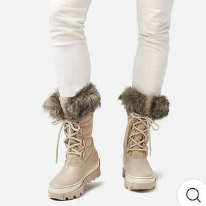 Sorel Joan of Arctic Next in Ancient Fossil NL3357 Waterproof Fur Snow Boots 10.